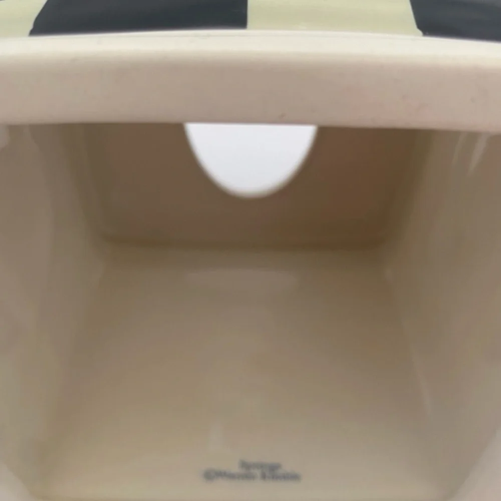 Warren Kimble Fat Cat in Tub Tissue Box Cover Ceramic Bath Black & White Tuxedo - Picture 7 of 8